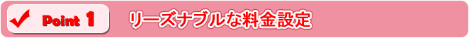 リーズナブルな料金設定